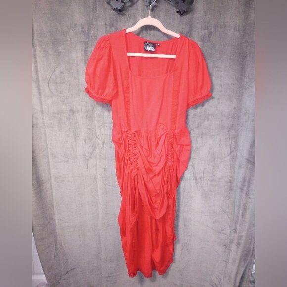The Pirate Dressing Red High Low Drawstring Dress Size Medium NWOT - Picture 1 of 4
